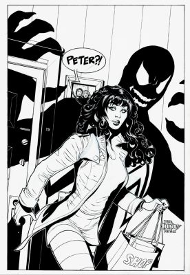 Terry Dodson | Amazing Spider-Man #798 Large Size Cover (Sexy Mj with McFarlane First Venom Homage From Asm #299!) 2018 | Romitaman