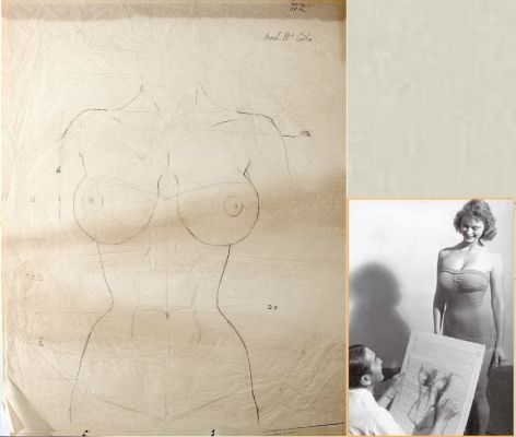 Alrberto Vargas | Vargas, Alberto - Irish McCalla / Sheena Torso Sketch 1951 | Cool Lines Art