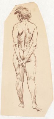 Roy Krenkel | Master Illustrator Krenkel Sketch - Back of Standing Nude Woman | Koch Comic Art