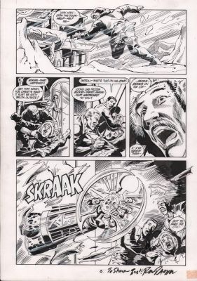 Rick Magyar, Ron Randall | Predator: Dark River #2 P.6 - Predator Busts Through - Signed - 1996 | Anthony’s Comic Book Art