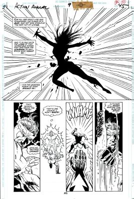 Vincent Giarrano Brett Breeding - Action Comics Annual #9 P 45 Half Splash (Superman Blue Watches Madame Madeline Die!) 1997