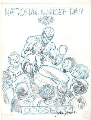 John Romita Sr. | 1970S Spider-Man National Unicef Poster Prelim | Romitaman