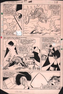 Greg Larocque, Mike Esposito | Marvel Team-Up #144 P.21 - Spidey & Human Torch - 1984 | Anthony’s Comic Book Art