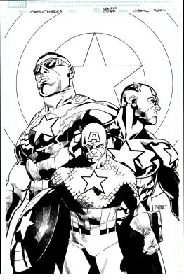 Mahmud Asrar | Captain America #7 Cover (Steve Rogers Captain America & Sam Wilson Captain America!) 2016 | Romitaman