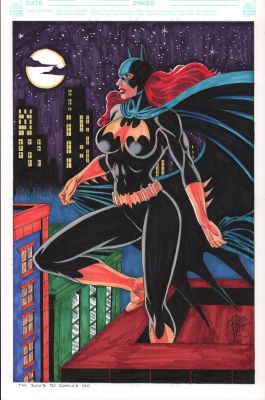 Robb Phipps - Batgirl Full Figure Color Pinup - Signed - 2003