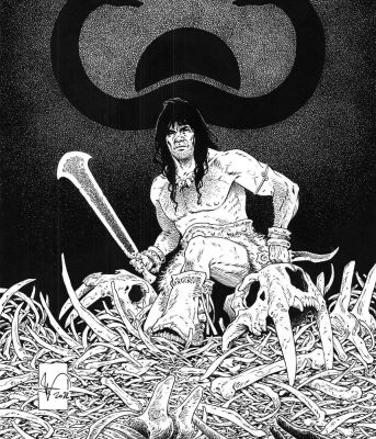 Pellet Philippe | Illustration à l’encre de Chine de Conan | Galerie Napoléon