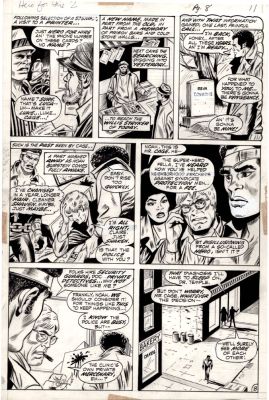 Billy Graham | Graham, Billy / George Tuska - Luke Cage, Hero For Hire #2 Pg 8, Birth-Page: Lucas Uses Hero For Hire & Picks Name Luke Cage & in Costume on the Job 1972 | Cool Lines Art