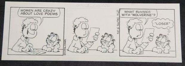 Wolverine Rhyme Garfield Original Daily Comic Strip Art dated 5-24-06 Jim Davis | eBay US (Buy It Now)
