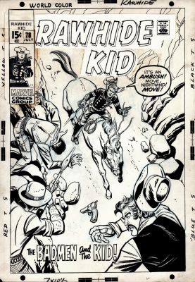 John Tartaglione, Larry Lieber - Rawhide Kid #78 Cover (Great Battle Cover!) 1970