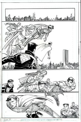 John Romita Jr., Klaus Janson | Action Comics #1027 P 17 Semi-Splash! (Supergirl, Superman, 2 Superboys, & Brainiac 5!) 2020 | Romitaman