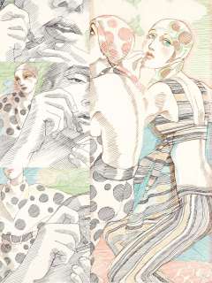 ANTONIO LOPEZ (1943-1987) Pat Cleveland modeling Bill Blass and Jacques Tiffeau in "Spring on Seventh Avenue." | Swann Galleries