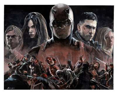 Daredevil by Daniel Azconegui - Original Watercolor Painting | Catawiki