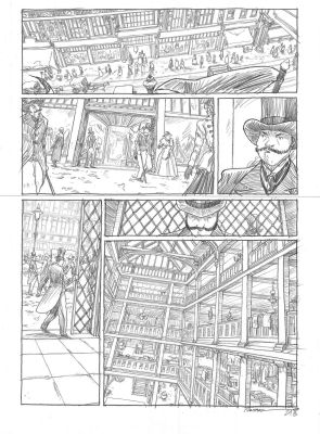 Pontarolo Frédéric | Planche Originale 21 de L’homme invisible crayon sur papier | Galerie Napoléon
