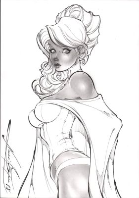 Narcelio Siousa | Emma Frost Tonal Pencil & Ink Commission - Signed - 2018 | Anthony’s Comic Book Art