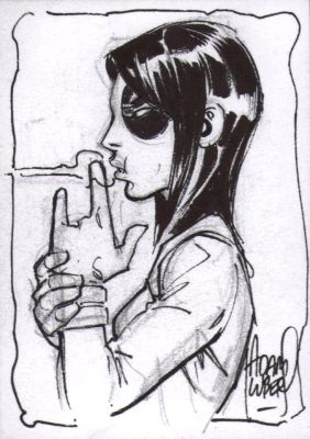 Adam Kubert | Domino Sketch Card - Signed | Anthony’s Comic Book Art