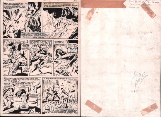 John Buscema, Tom Palmer - Avengers #81 P.19 - Signed on Back By Stan Lee - 1970