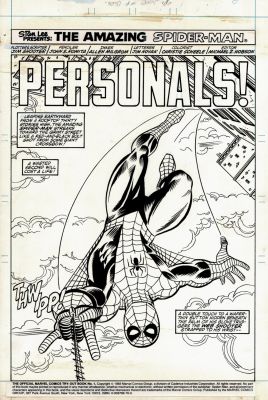 Al Milgrom, John Romita Jr. - The Official Marvel Comics Try-Out Book #1 P 1 Splash (Huge Spider-Man Image Leaping & Shooting His Web!) 1983