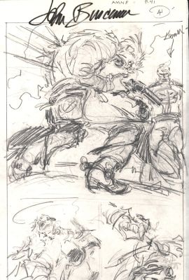 John Buscema | Punisher: a Man Named Frank G/N P 41 Splash (11 X 17 Inch Bronze Age Prelim) | Romitaman