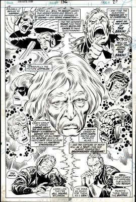 Joe Sinnott, John Buscema - Fantastic Four #136 P 27 Collage Splash (Entire Ff Team Brain Washed By Slugger Johnson & the Wild Ones Gang!) 1973