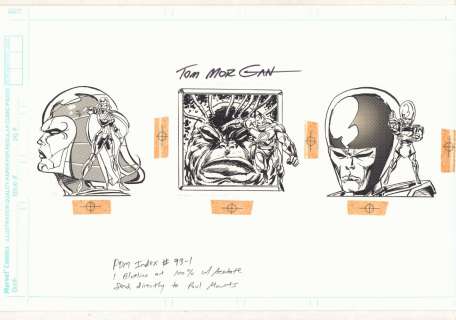 Tom Morgan - captain marvel and lilandra neramani card art - 1993 signed