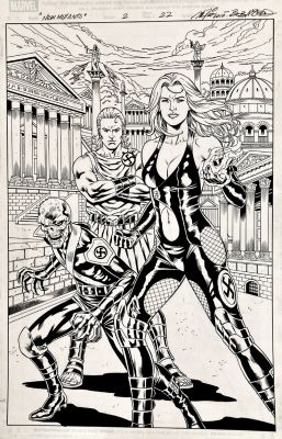 Al Rio, Bob McLeod | New Mutants Forever #2 Splash (Magma, Cypher - Red Skull, Tiberius!) 2010 | Romitaman