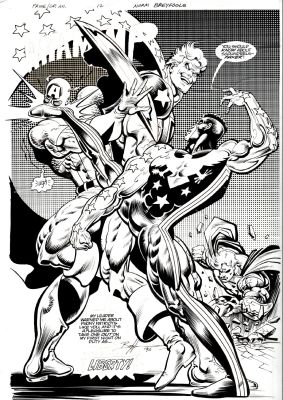 Norm Breyfogle | Prime / Captain America #1 Splash (Incredible Large Art Battle Splash!) 1995 | Romitaman