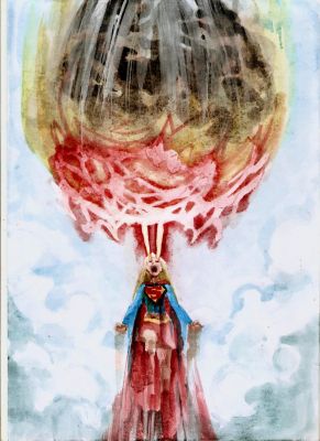 Jefter | watercolor supergirl traditional art | Raremarq (Buy It Now)