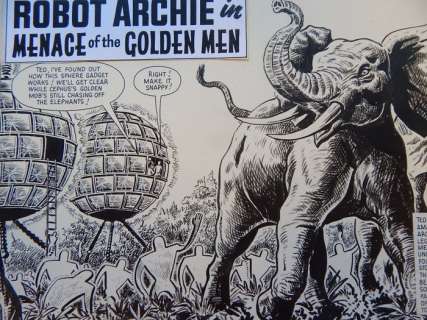 Kearon, Edward - Original page - Robot Archie - Robot Archie in Menace of the Golden Men - (1966) | Catawiki