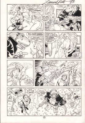 Bruce McCorkindale, Leonard Kirk - Dinosaurs For Hire #6 P.20 - Babe, Dinos, Guns - Malibu - Signed - 1993