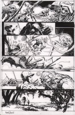 Tom Mandrake | Swamp Thing: New Roots #1 P.8 - Swamp Thing Rescues Boy From Zombie Circus - Signed - 2021 | Anthony’s Comic Book Art
