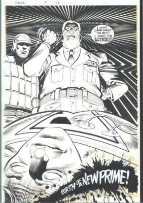 Norm Breyfogle | Large Norm Breyfogle Penciled + Inked + Signed Full Page Splash - Great Issue Prime # 5 Page 24 | Koch Comic Art