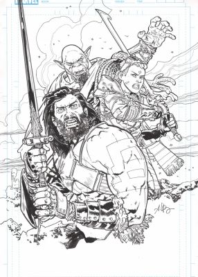 Andrei Bressan – OVERPOWER – BIRTHRIGHT – Skybound – Card art – 17 x 11 inches | Berserker Art