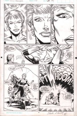 Herb Trimpe | Avengers West Coast #75 P.34 - Sue Storm & Spider-Woman - Signed - 1991 | Anthony’s Comic Book Art