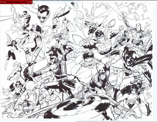 Dan Mora - Covers / Pinups Issue Jla Vs. Avengers # 2 Page Cover