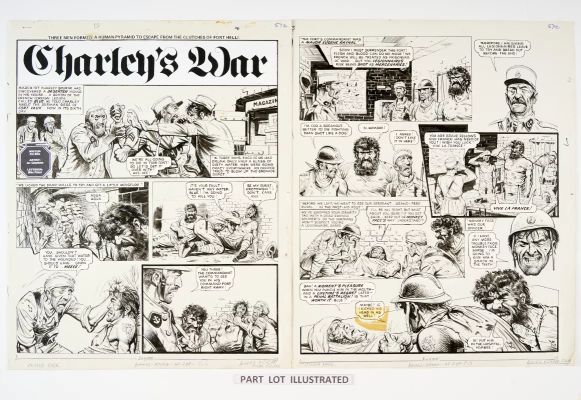 Lot 116 - Charley’s War (1979): 3 original artworks by Joe Colquhoun with script by Pat Mills for Battle- | Comic Book Auctions ltd