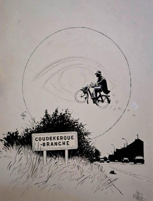 Dodier Alain | Illustration originale 1 pour l’intégrale Jérôme K. Jérôme Bloche | Galerie Napoléon