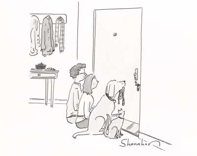 DANNY SHANAHAN (1956-2021) (THE NEW YORKER) Quarantined (pantomime cartoon). | Swann Galleries