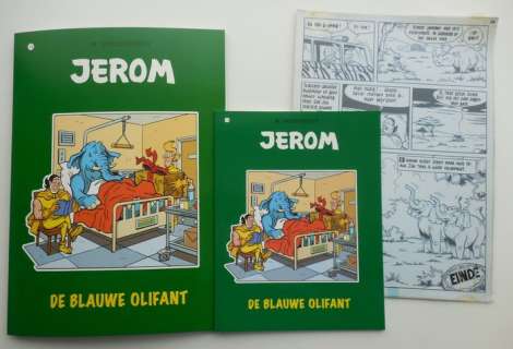 Studio Vandersteen - Jerom 19 + originele pagina (p.28) en gesigneerde map - De blauwe olifant - sc - 1e druk - (2010) | Catawiki