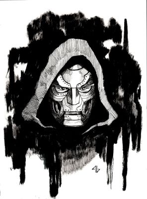 Adi Granov | Doctor Doom Detailed Ink Portrait | Romitaman