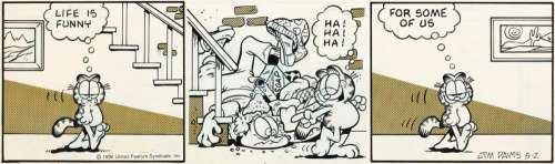 JIM DAVIS (1945- ) "Life is funny." [COMICS / GARFIELD] | Swann Galleries