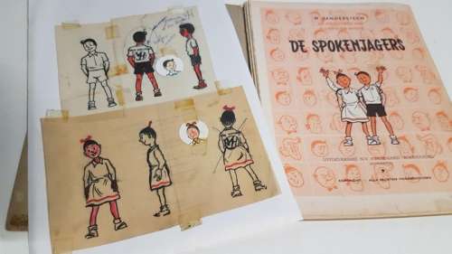 Suske en Wiske - Origineel ontwerp -  Van Houten Popsleutelringen - (1967) | Catawiki