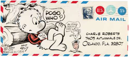 GEORGE WARD "POGO" ORIGINAL ART ILLUSTRATED ENVELOPE. | Hake’s