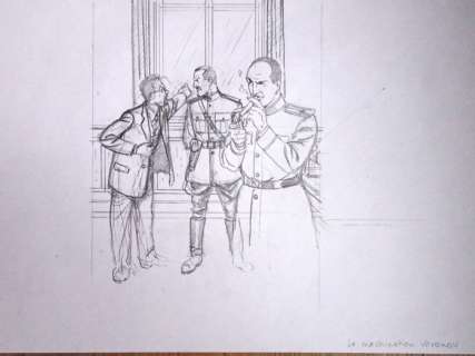 Juillard, André - Dessin original - Crayonné pour un portfolio - Blake et Mortimer T.14 - La Machination Voronov | Catawiki