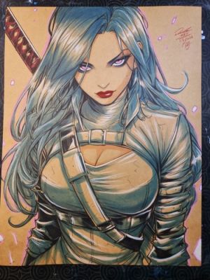 Psylocke SPECIAL CHARACTER CUSTOM REQUEST Original Fine Art 8.5x11 COA - Keyeske | eBay US (Buy It Now)