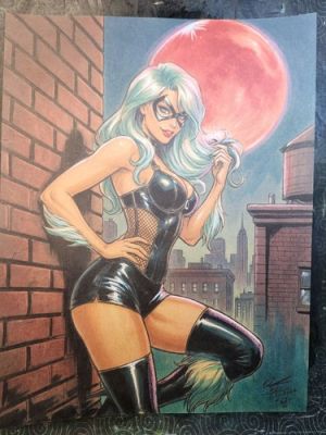 Black Cat Marvel Original Art Illustration Signed 8.5x11 COA | eBay US (Buy It Now)