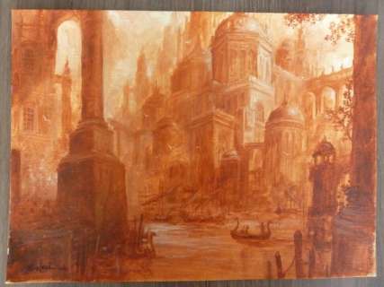 Delval, Julien - Originele aquarel + 2 schetsen - Venetië | Catawiki