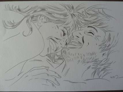 Jim (Terrasson, Thierry) - Grote originele illustratie - Een nacht in Rome - Une nuit Ã  Rome - Marie & Raphaël | Catawiki