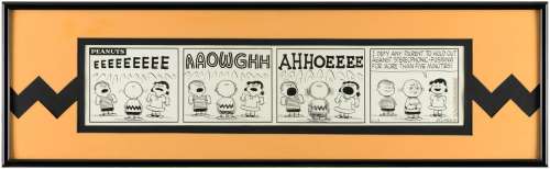 "PEANUTS" 1957 DAILY STRIP ORIGINAL ART BY CHARLES SCHULZ. | Hake’s