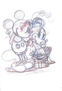 Mickey & Minnie In Love - Original Sketch - Z. Vendetta - First edition | Catawiki