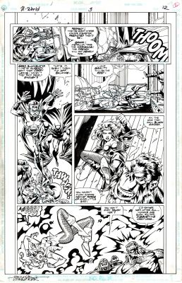 Howard Porter, Dennis Janke | Underworld Unleashed #3 P12 (1995) Porter / Janke Black Canary Batman Robin Battle Action Page | ComicArtFans Classifieds